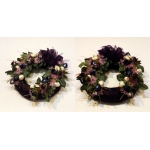 Wianek nagrobny; s�oma, kwiaty sztuczne, dodatki