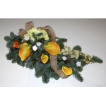 Wi�zanka nagrobna; stroisz jod�owy, sztuczne kwiaty, dodatki