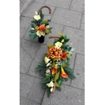 Komplet wi�zanek nagrobnych; sztuczne kwiaty, �ywy stroisz jod�owy