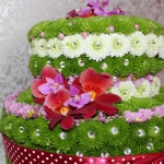 tort kwiatowy; santini, storczyki, dodatki