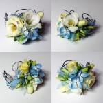 bransoletka; eustoma, hortensja, frezja
