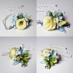 wisiorek; eustoma, hortensja, frezja