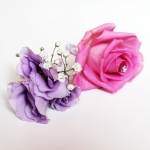 wpinki we w�osy; eustoma, r�a, gips�wka