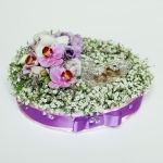 Poduszka na obr�czki; do kompletu z bukietem LAWENDOWE POLE