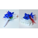Butonierka Pana �wiadka; do kompletu z bukietem NA NIEBIE OB�OKI