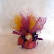 Prezent walentynkowy; flizelina, sizal, tasiemka, r�yczka